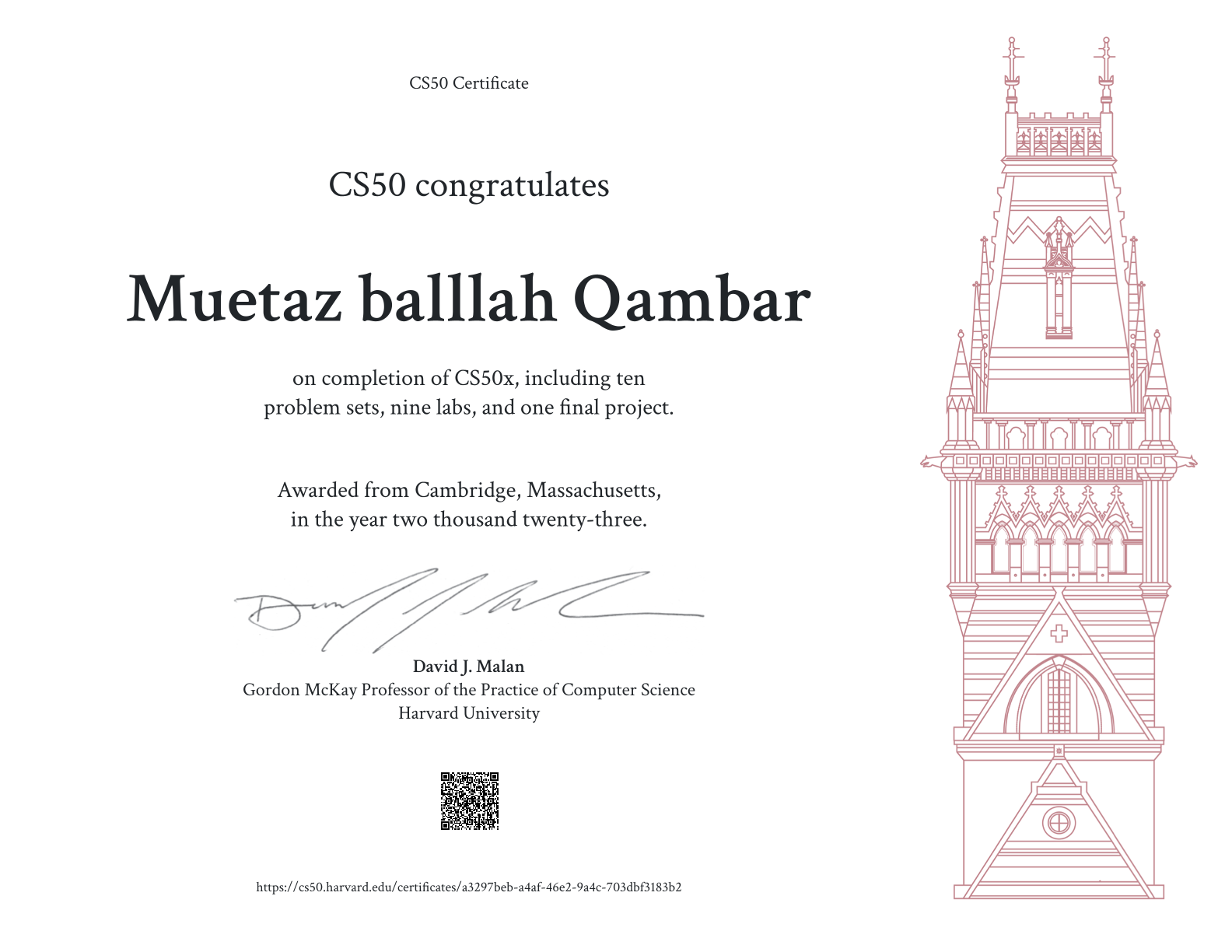CS50x Certificate